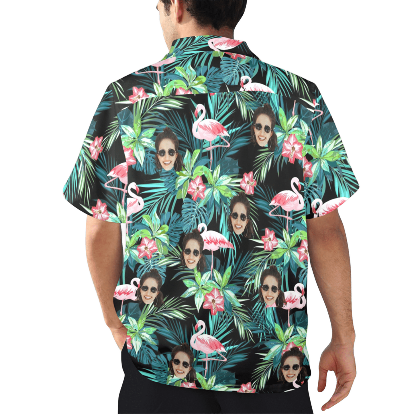 Custom Face Flamingo Hawaiian Shirt | Personalized Tropical Aloha Shirt for Men & Women