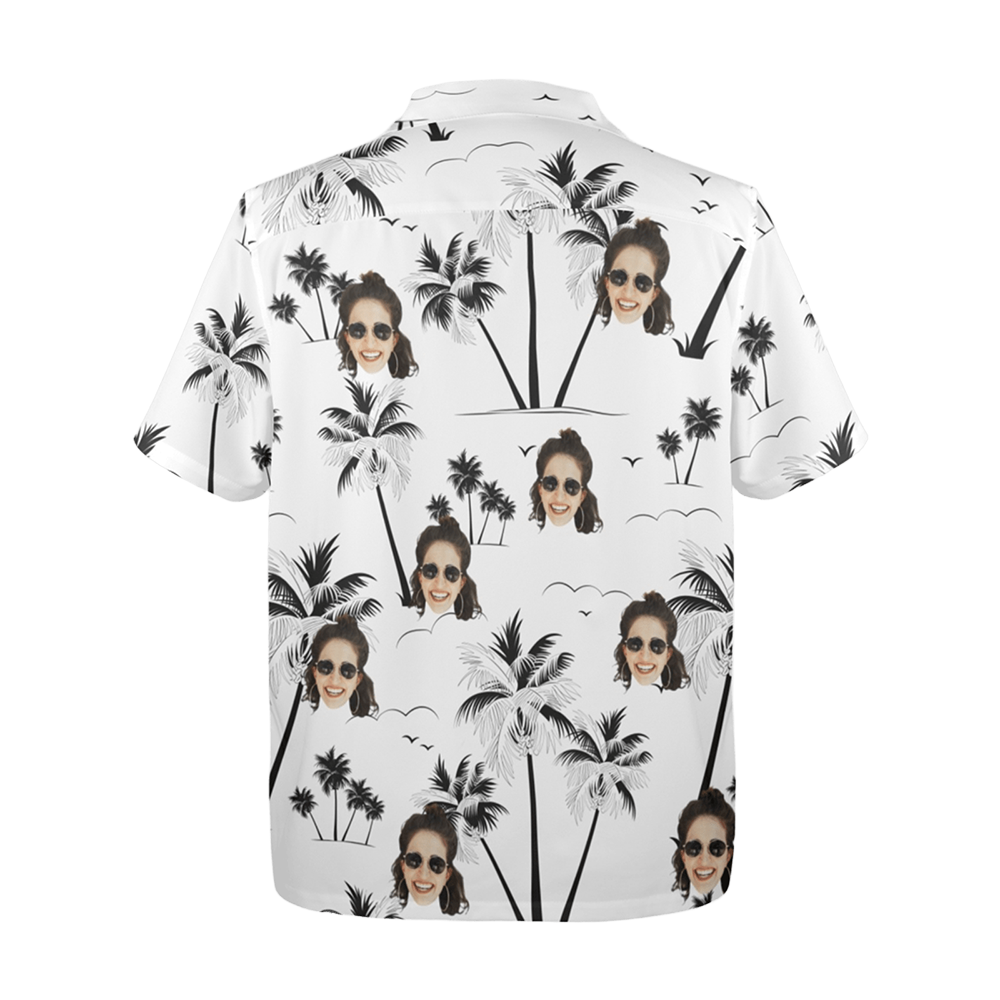 Custom Face Coconut Tree Hawaiian Shirt | Personalized Tropical Aloha Shirt Father's Day Gift