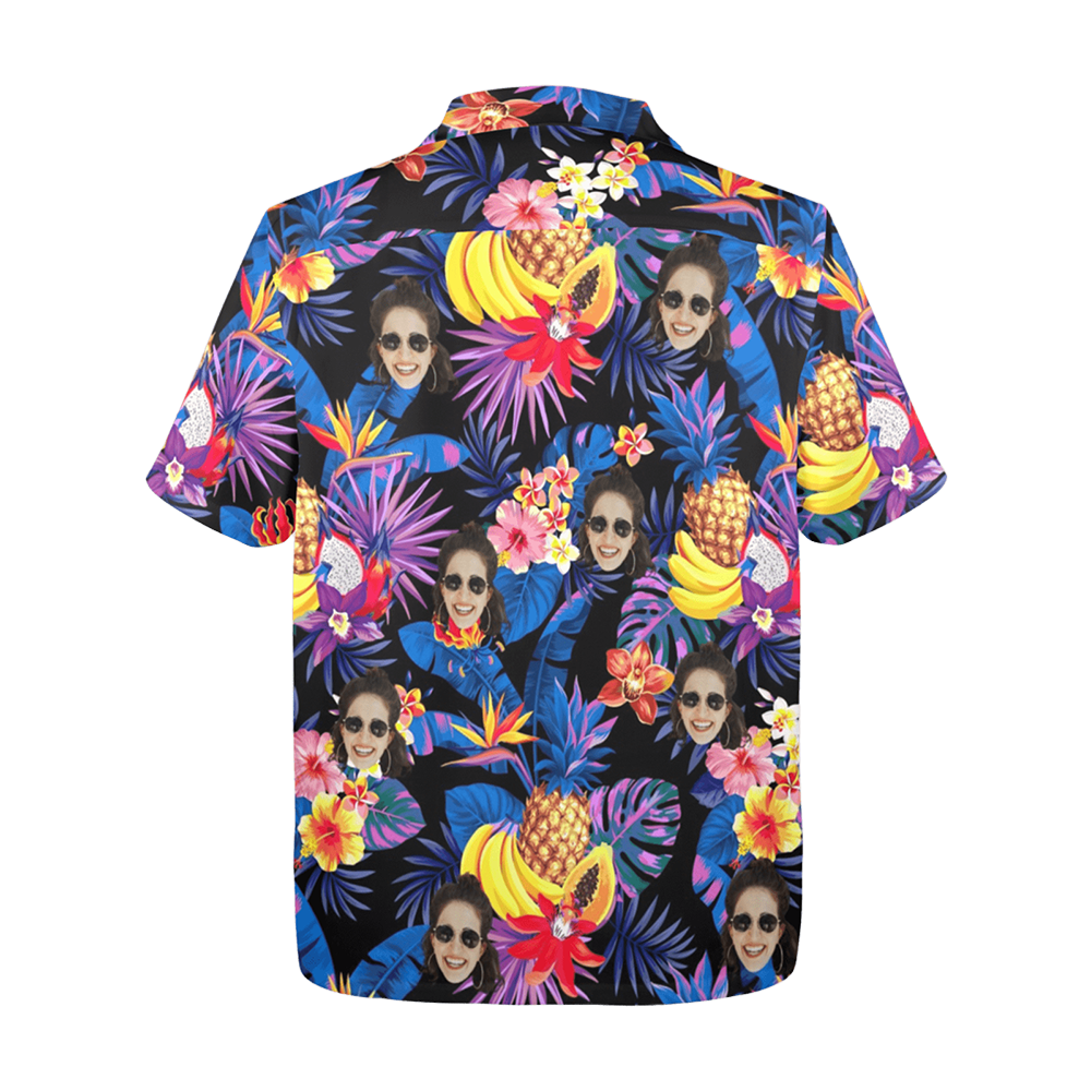 Custom Face Tropical Fruit Hawaiian Shirt | Personalized Tropical Aloha Shirt Bachelor Party Gift