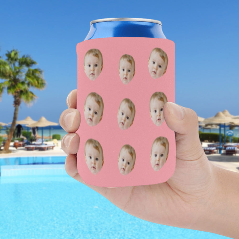 Personalized Face Can Cooler | Custom Neoprene Koozies Non Slip for Beer Cans&Bottles Funny Party Favors