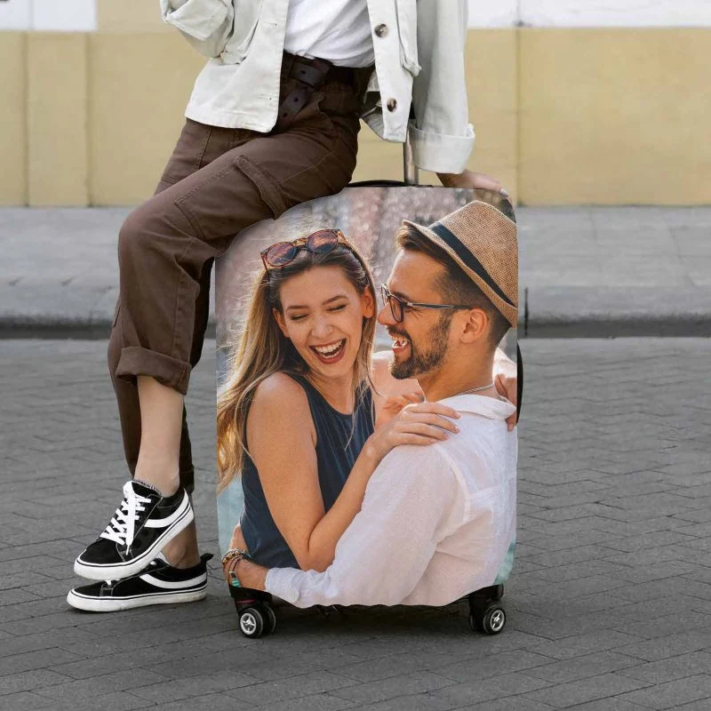 Custom Funny Photo Luggage Cover | Personalized Suitcase Cover For Travel Holiday Vacation