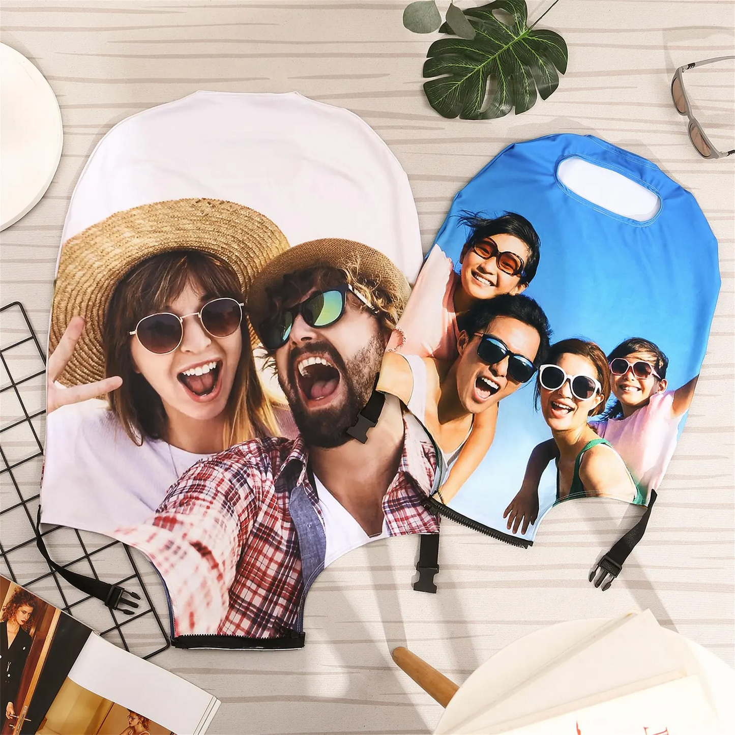 Custom Funny Photo Luggage Cover | Personalized Suitcase Cover For Travel Holiday Vacation