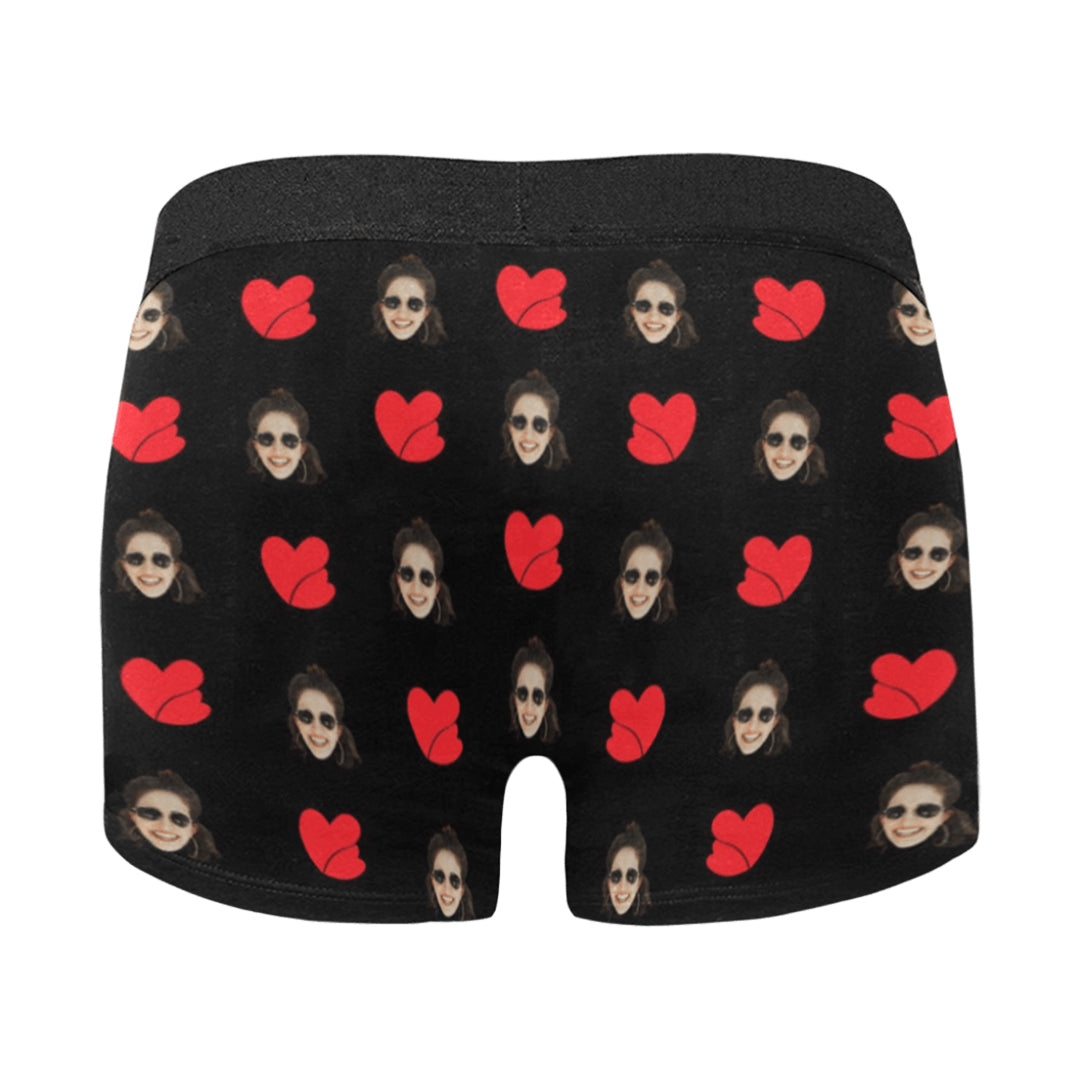 Custom Face My Love Underwear | Personalized Photo Men's Boxer Briefs For Anniversary/Honeymoon