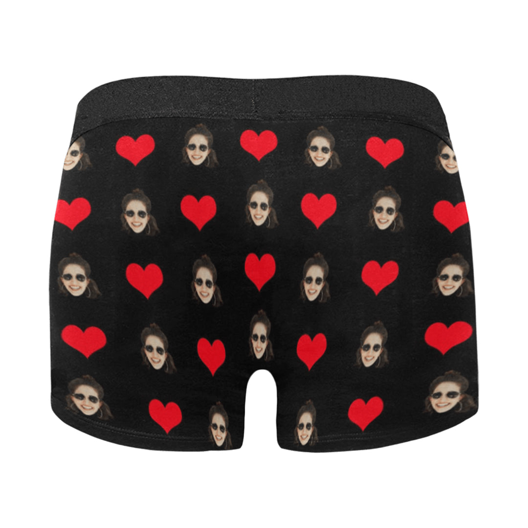 Custom I Love My Wife Face Underwear | Personalized Photo Men's Boxer Briefs For Birthday Gifts