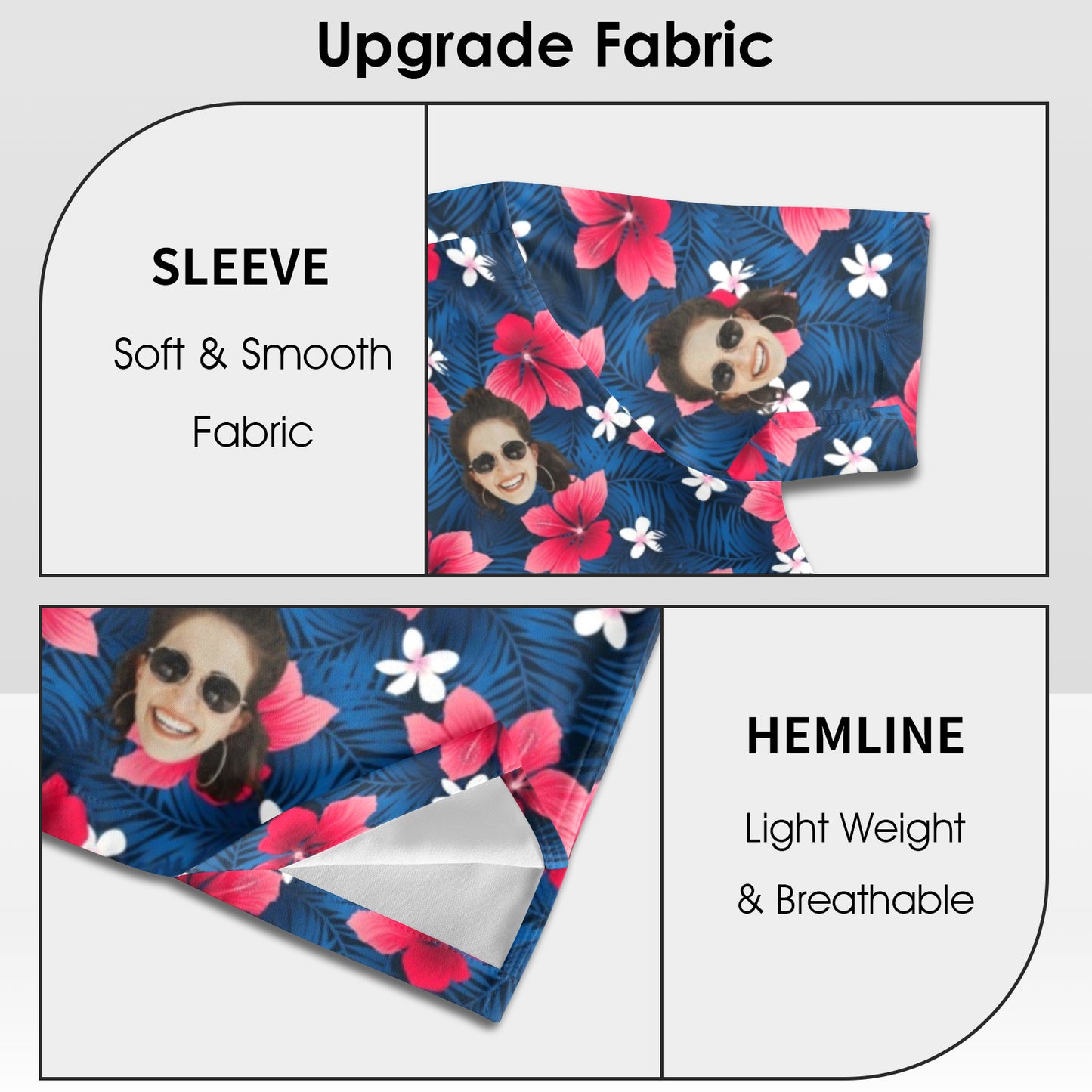Custom Face Flower Petals Hawaiian Shirt | Personalized Tropical Aloha Shirt Father's Day Gift