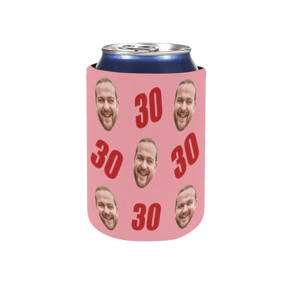 Personalized Face&Age Can Cooler | Custom Neoprene Koozies Non Slip for Beer Cans&Bottles Funny Birthday Party Favors