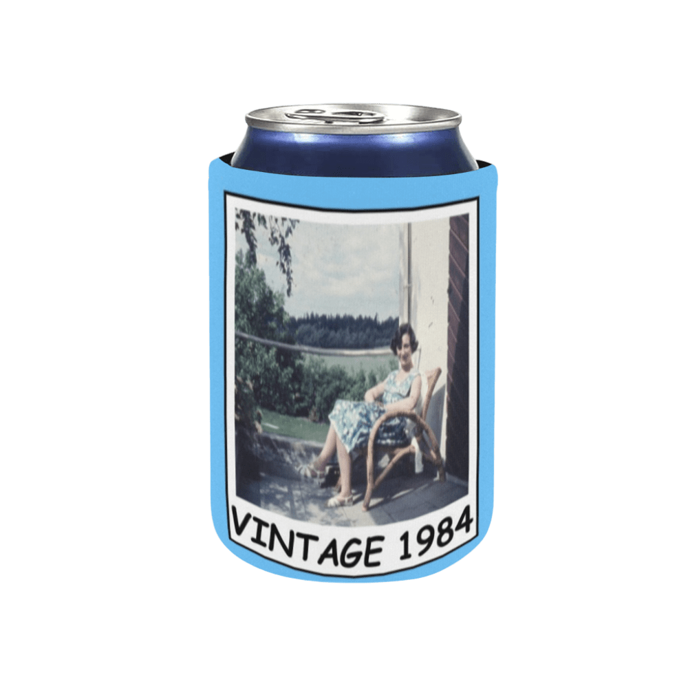 Personalized Vintage Photo Can Cooler | Custom Neoprene Koozies Non Slip for Beer Cans&Bottles Funny Anniversary/Birthday Gift