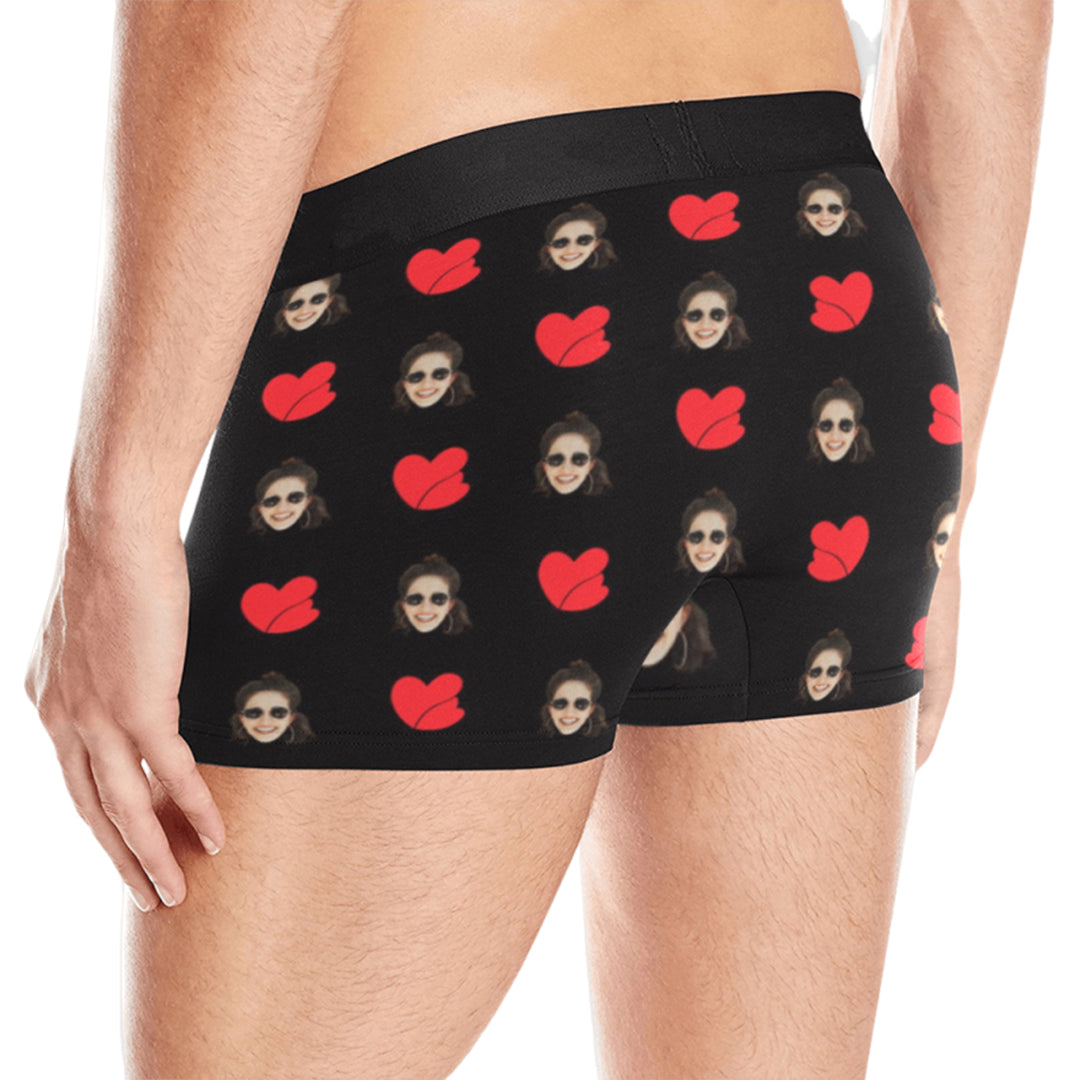 Custom Face My Love Underwear | Personalized Photo Men's Boxer Briefs For Anniversary/Honeymoon