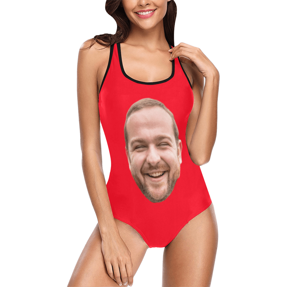 Custom Multi Color Face Swimsuit | Unique Women's Tank Top One Piece Bathing Suit Bachelor Party