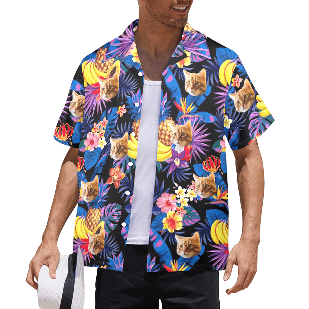 Custom Face Tropical Fruit Hawaiian Shirt | Personalized Tropical Aloha Shirt Bachelor Party Gift