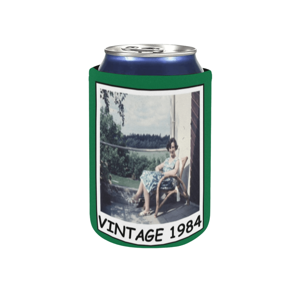 Personalized Vintage Photo Can Cooler | Custom Neoprene Koozies Non Slip for Beer Cans&Bottles Funny Anniversary/Birthday Gift