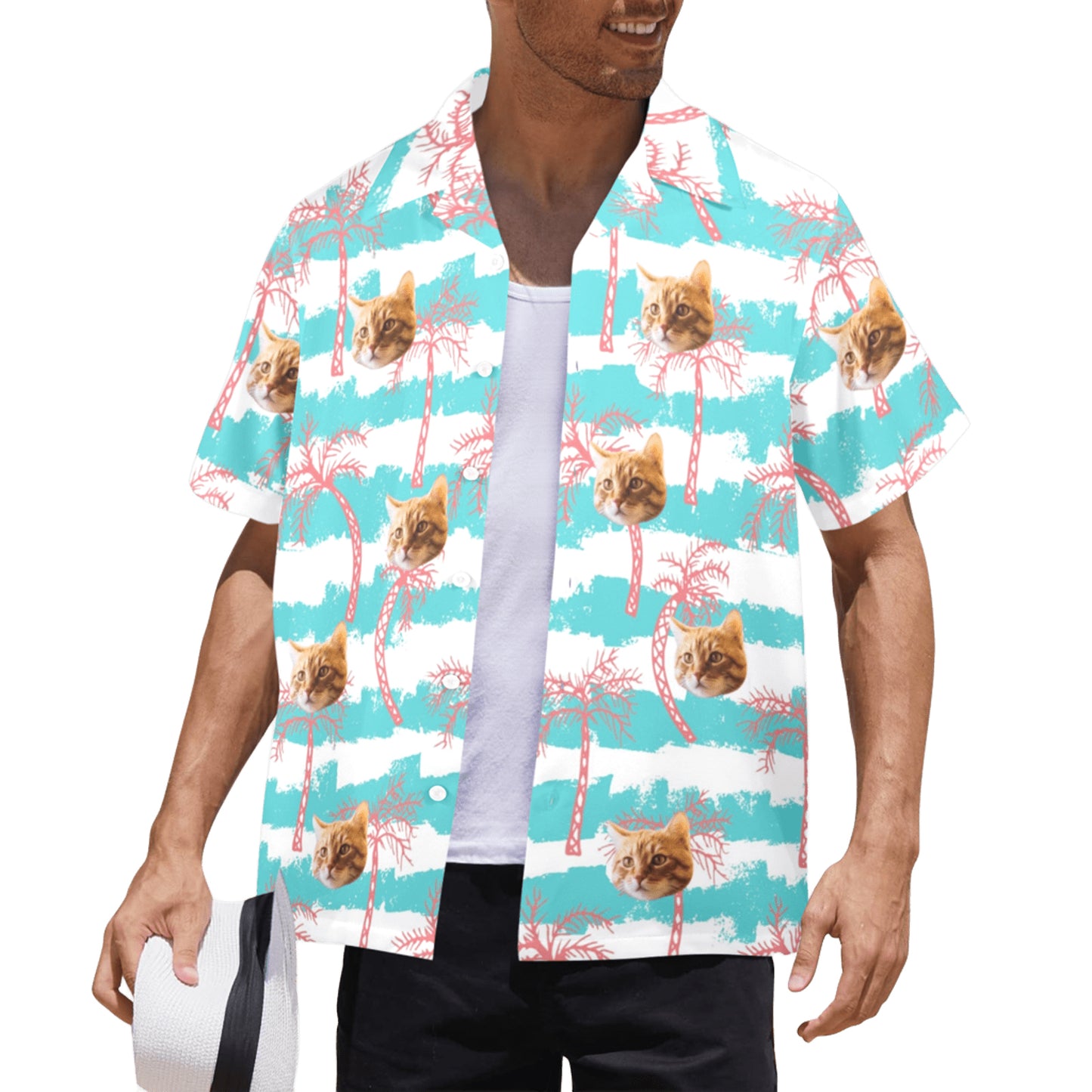 Custom Face Azure Wave Coconut Shore Hawaiian Shirt | Personalized Tropical Aloha Shirt For Spring/Summer Vacation