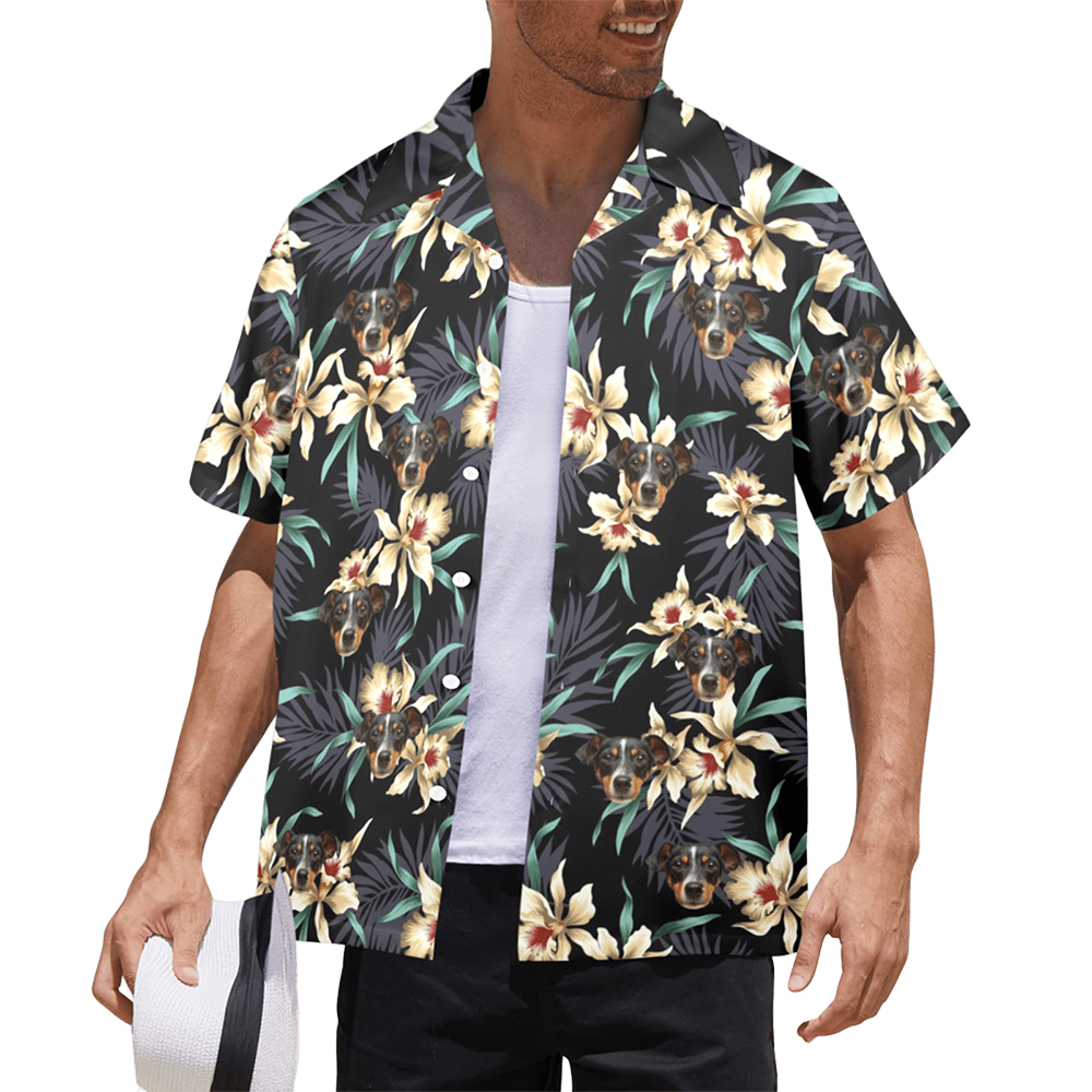 Custom Face Lily Flowers Hawaiian Shirt | Personalized Tropical Aloha Shirt For Cruise Trip