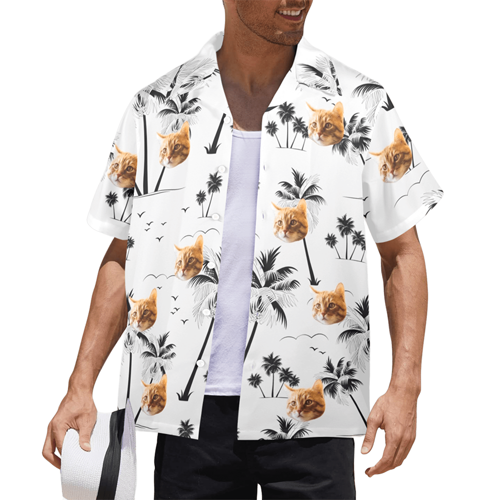Custom Face Coconut Tree Hawaiian Shirt | Personalized Tropical Aloha Shirt Father's Day Gift