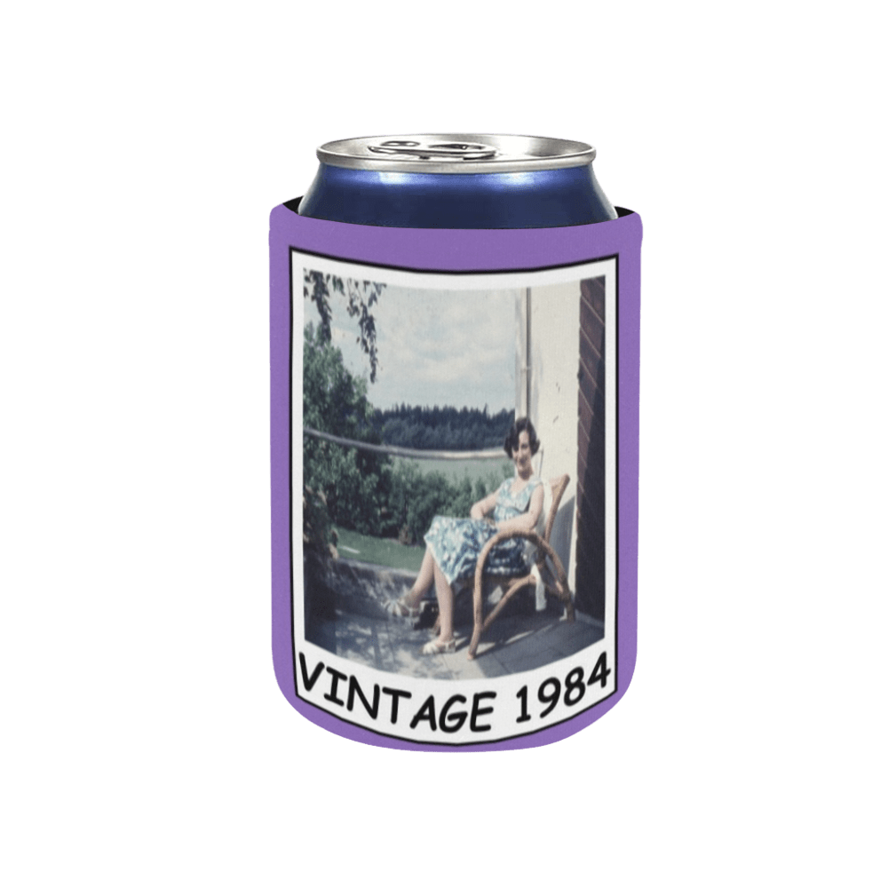 Personalized Vintage Photo Can Cooler | Custom Neoprene Koozies Non Slip for Beer Cans&Bottles Funny Anniversary/Birthday Gift