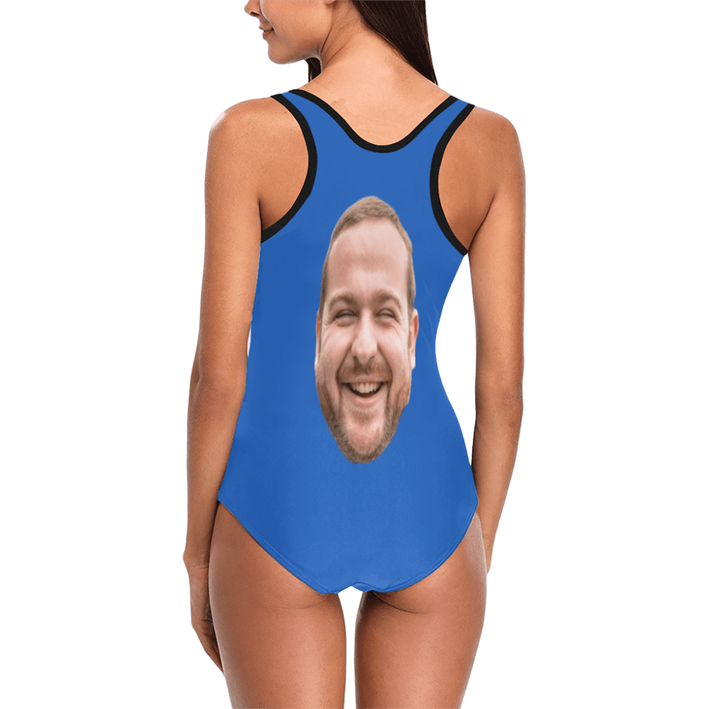 Custom Multi Color Face Swimsuit | Unique Women's Tank Top One Piece Bathing Suit Bachelor Party