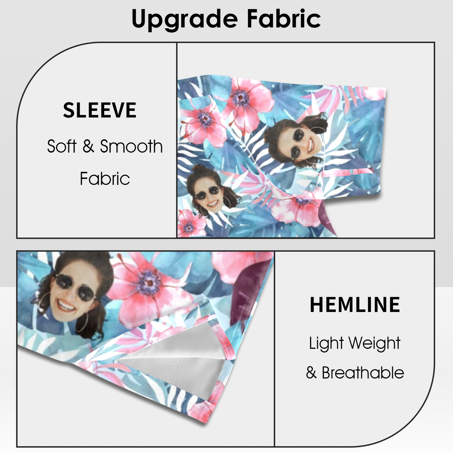 Custom Face Watercolor Printing Flowers Hawaiian Shirt | Personalized Tropical Aloha Shirt Birthday Party Gift