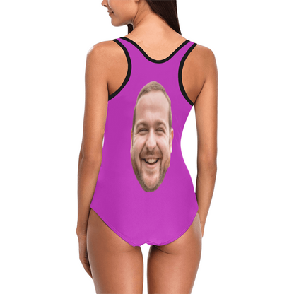 Custom Multi Color Face Swimsuit | Unique Women's Tank Top One Piece Bathing Suit Bachelor Party