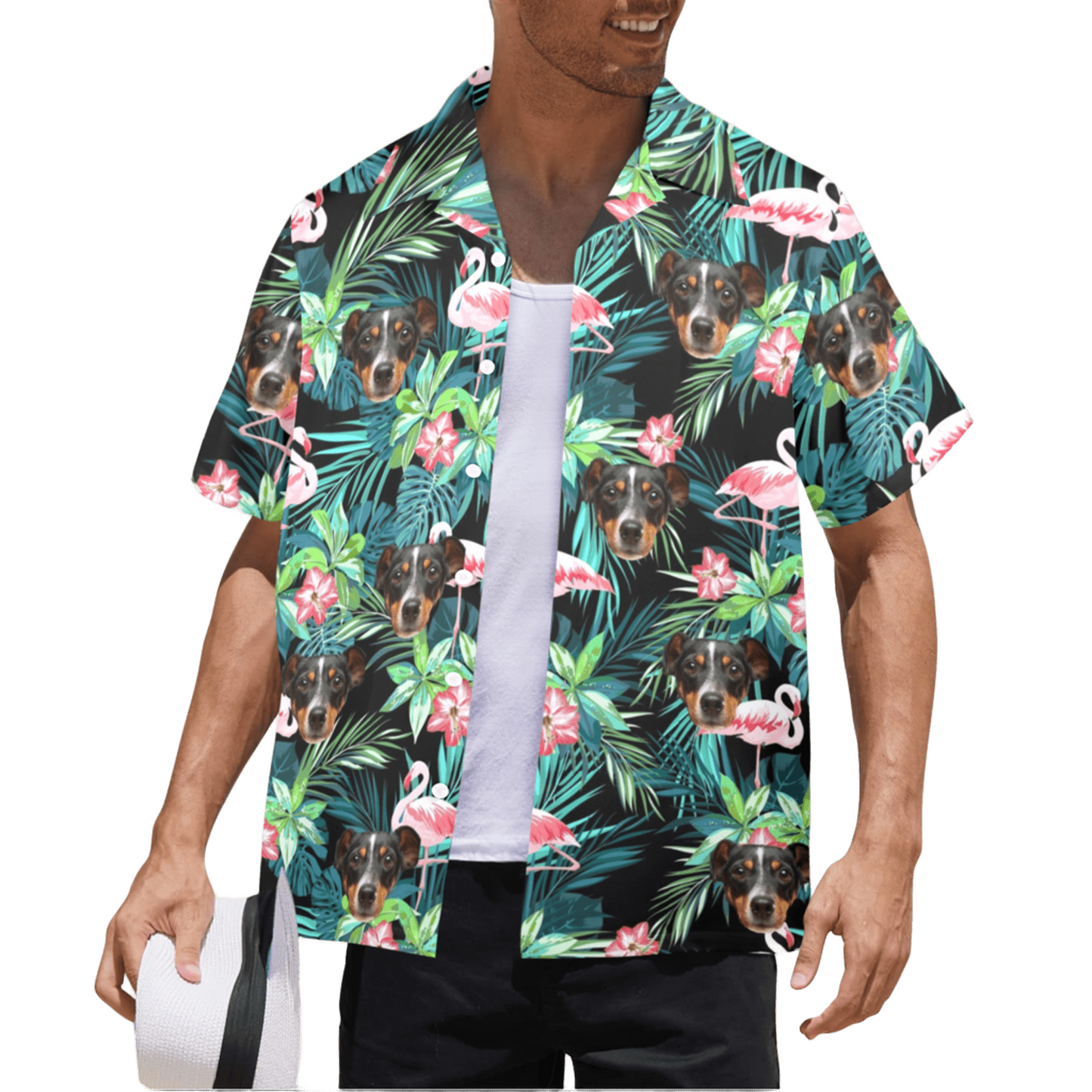 Custom Face Flamingo Hawaiian Shirt | Personalized Tropical Aloha Shirt for Men & Women