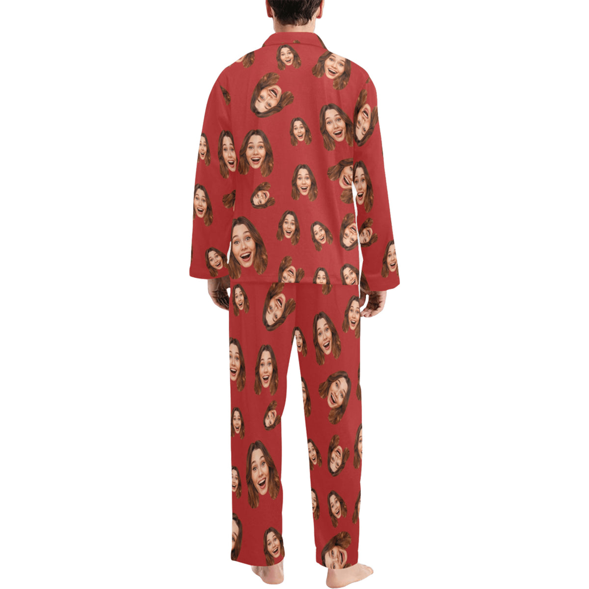 Custom Face Multi-Color Pajamas | Personalized Men's Long Pajama Set Birthday Party Gift