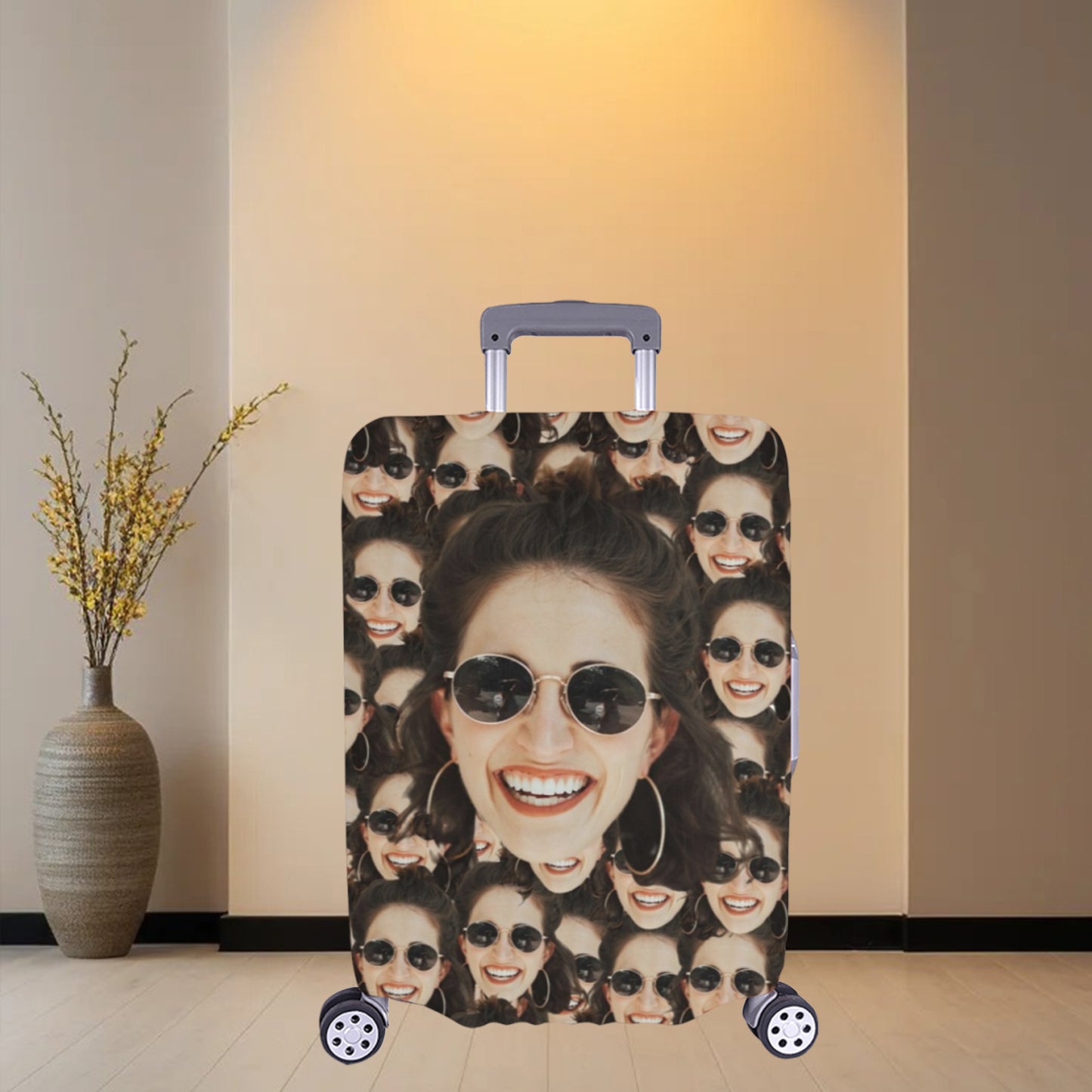 Personalized Funny Big Dense Face Luggage Cover | Customized Protective Print Suitcase Cover Prank Gifts for Him&Her