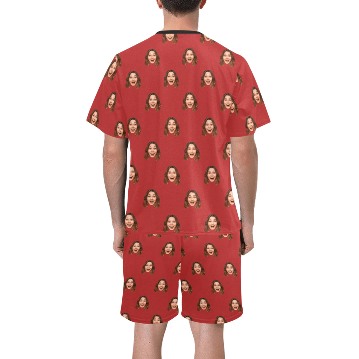 Custom Husband/Boyfriend Face Pajamas | Personalized Men's Short Pajama Set Birthday Gift