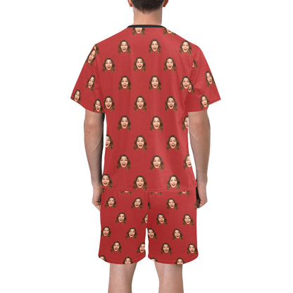 Custom Husband/Boyfriend Face Pajamas | Personalized Men's Short Pajama Set Birthday Gift