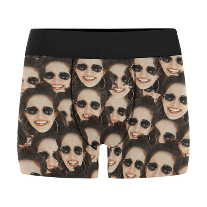 Custom Funny Dense Face Underwear | Personalized Photo Men's Boxer Briefs Valentine's Day Gift