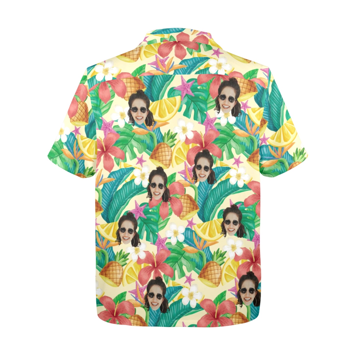 Custom Exotic Flowers & Fruits Face Hawaiian Shirt | Personalized Tropical Aloha Shirt Father's Day Gift