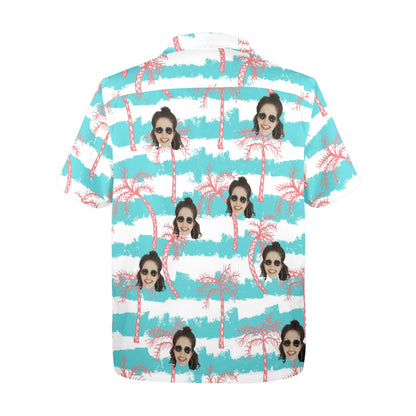 Custom Face Azure Wave Coconut Shore Hawaiian Shirt | Personalized Tropical Aloha Shirt For Spring/Summer Vacation