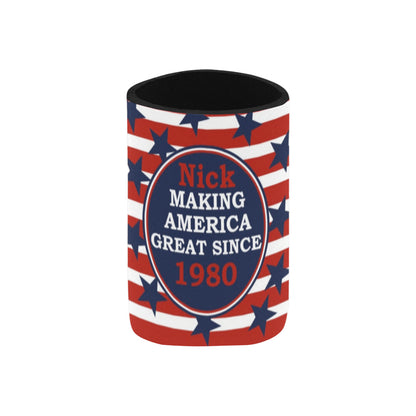 Personalized Photo Make America Great Again Can Cooler | Custom Neoprene Koozies Non Slip for Beer Cans&Bottles Party Gift