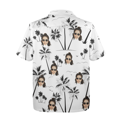 Custom Face Coconut Tree Hawaiian Shirt | Personalized Tropical Aloha Shirt Father's Day Gift
