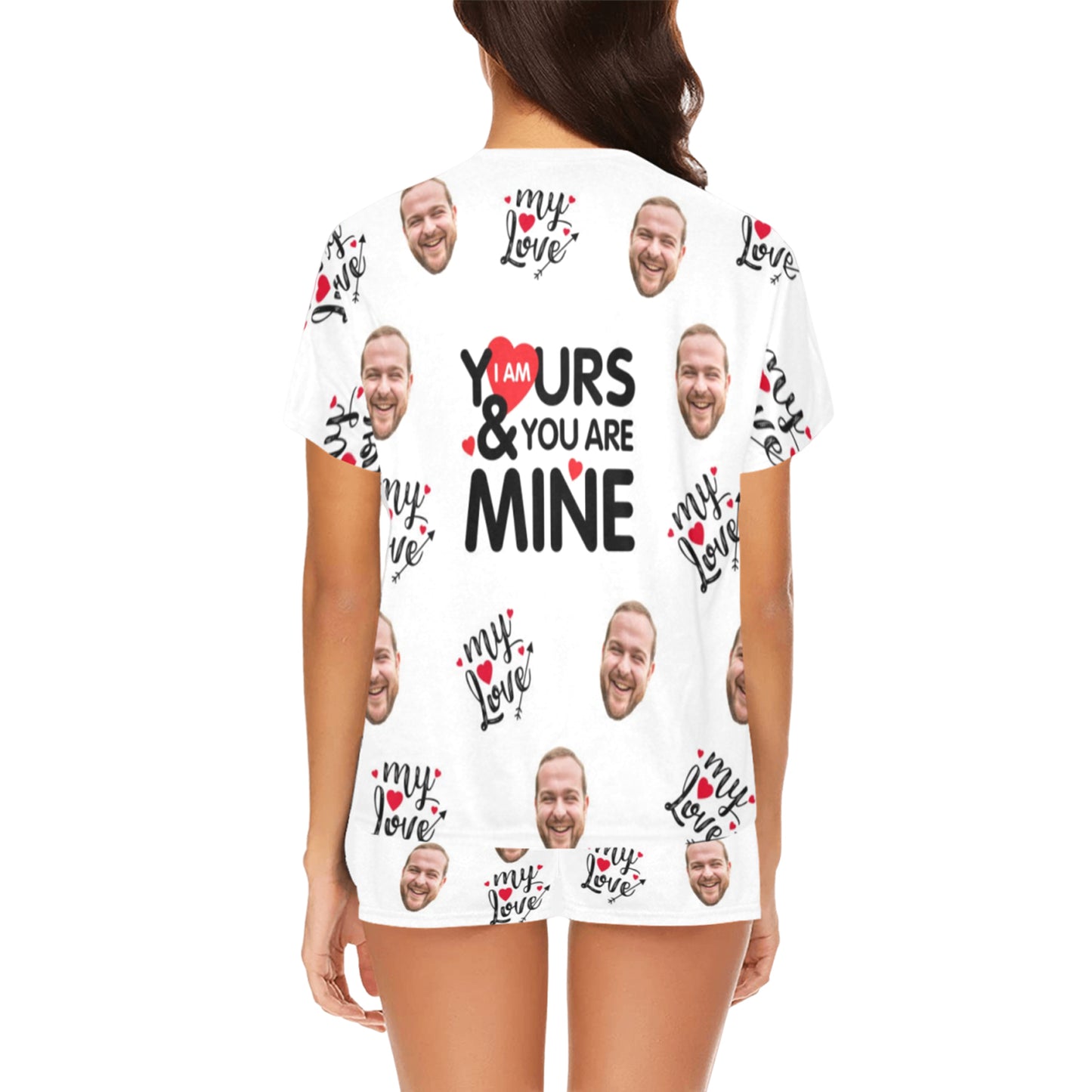 Custom Face My Love Pajamas | Personalized Women's Short Pajama Set For Anniversary