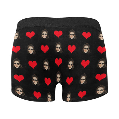 Custom Heart Face Underwear | Personalized Photo Men's Boxer Briefs For Boyfriend/Husband
