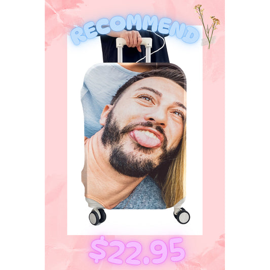 [Recommend]Custom Funny Photo Luggage Cover | Personalized Suitcase Cover For Friends Family Vacation