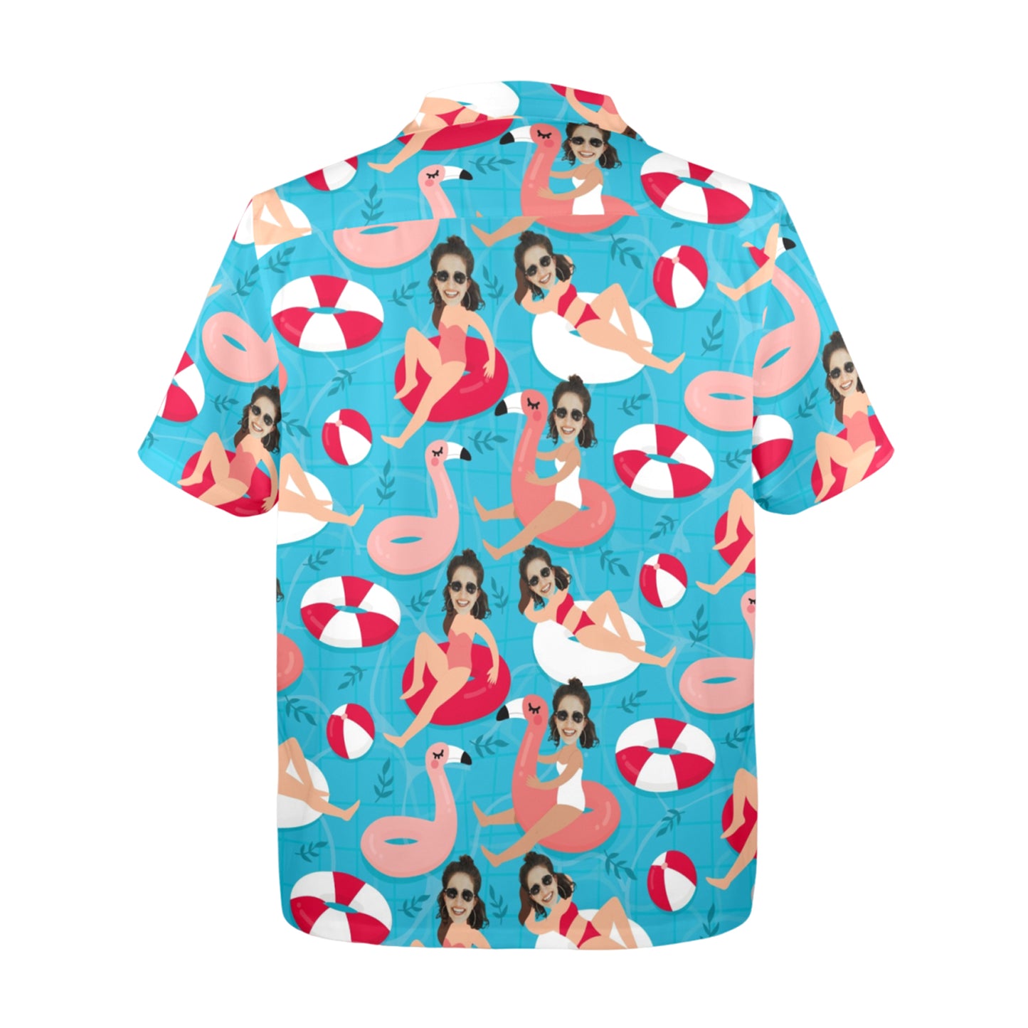 Custom Swim Ring Wife Face Hawaiian Shirt | Personalized Tropical Aloha Shirt Funny Gifts