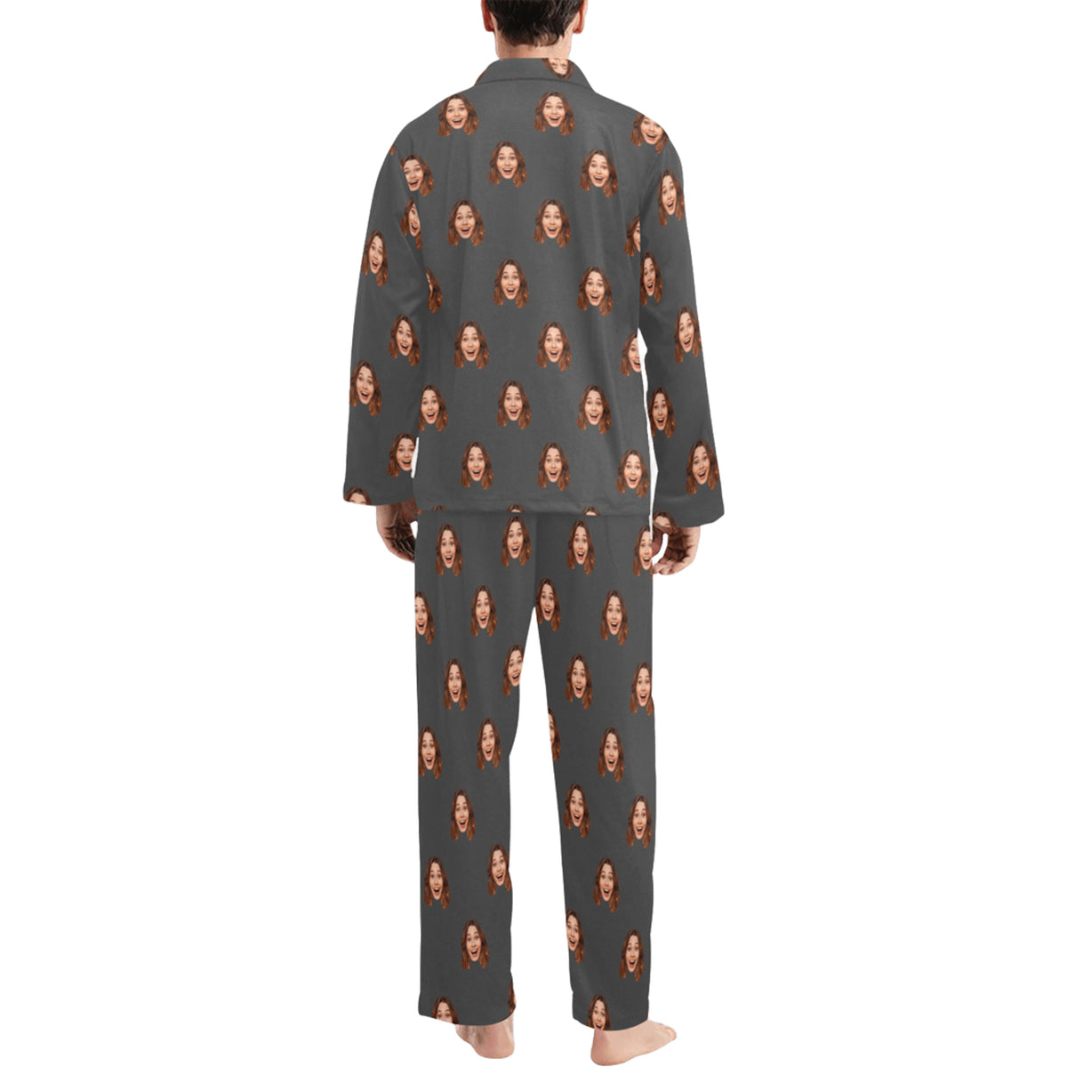 Custom Husband/Boyfriend Face Pajamas | Personalized Men's Long Pajama Set Gift for Him
