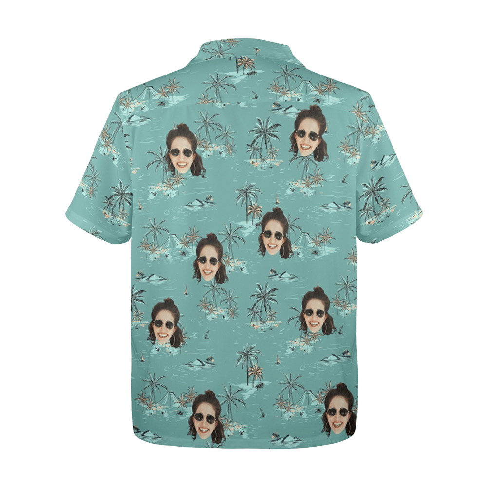 Custom Face Coconut Tree&Island Hawaiian Shirt | Personalized Tropical Aloha Shirt Birthday&Bachelor Party Gift