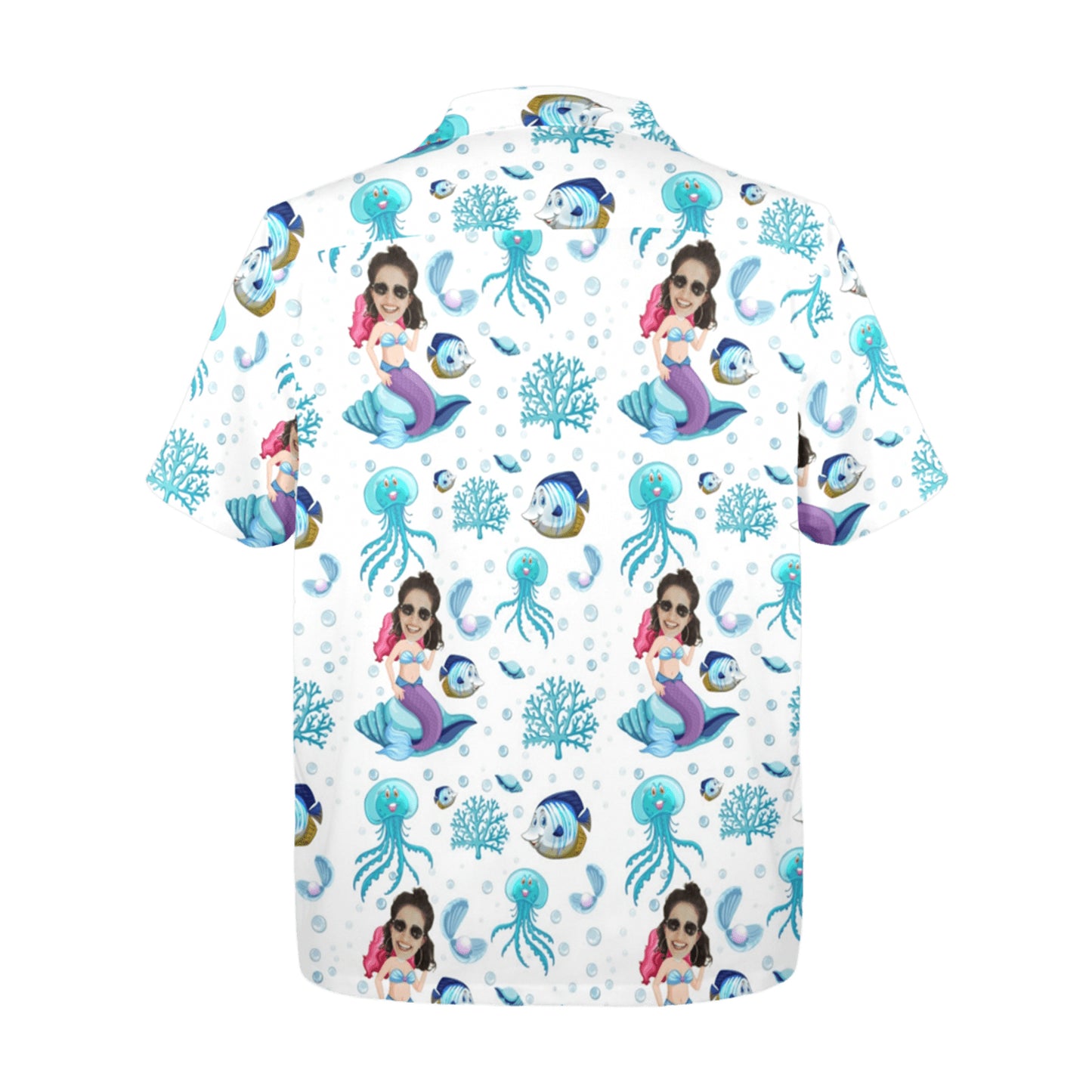 Custom Mystic Mermaid Face Hawaiian Shirt | Personalized Tropical Aloha Shirt Prank Surprise Gifts
