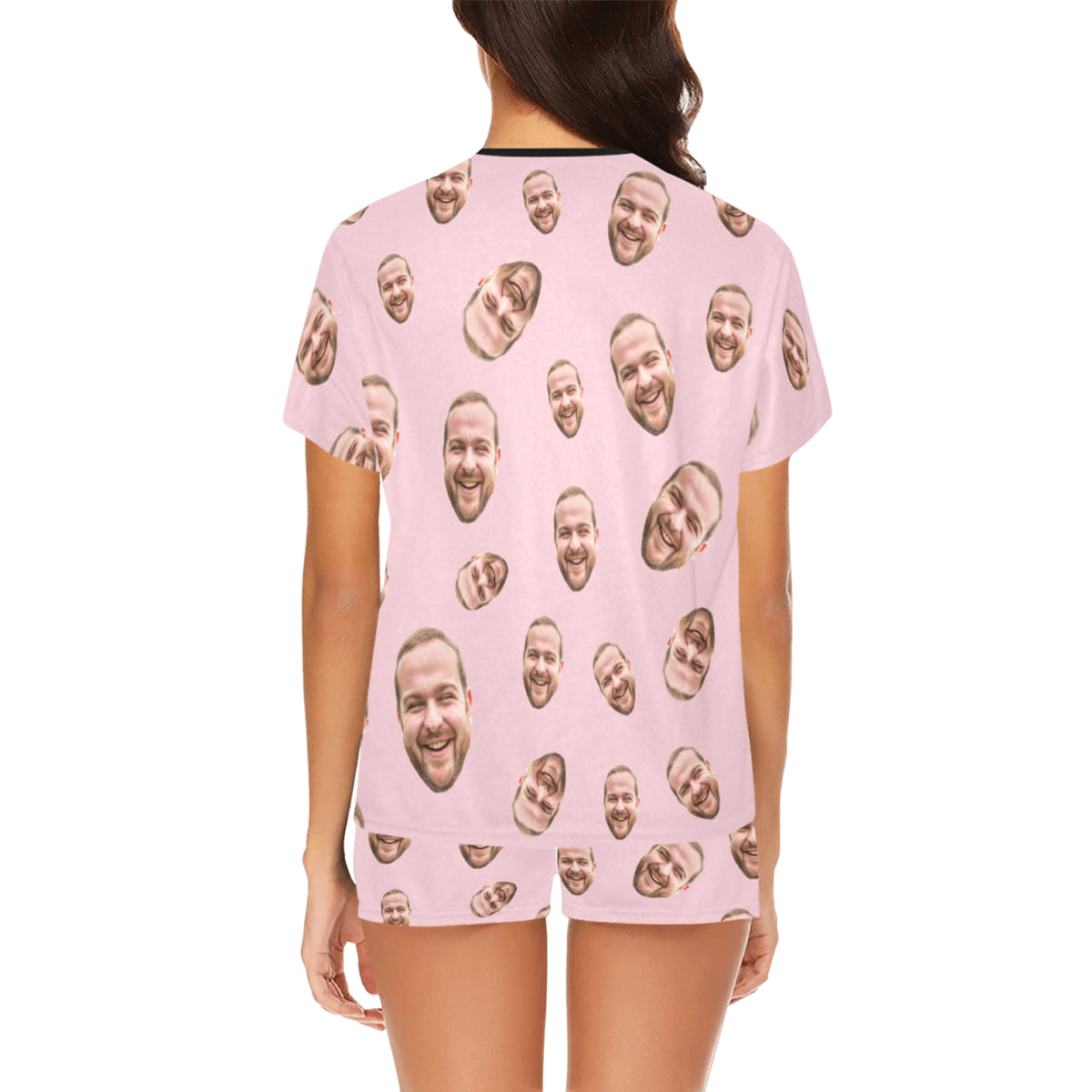 Custom Face Multi-Color Pajamas | Personalized Women's Short Pajama Set Birthday Gift