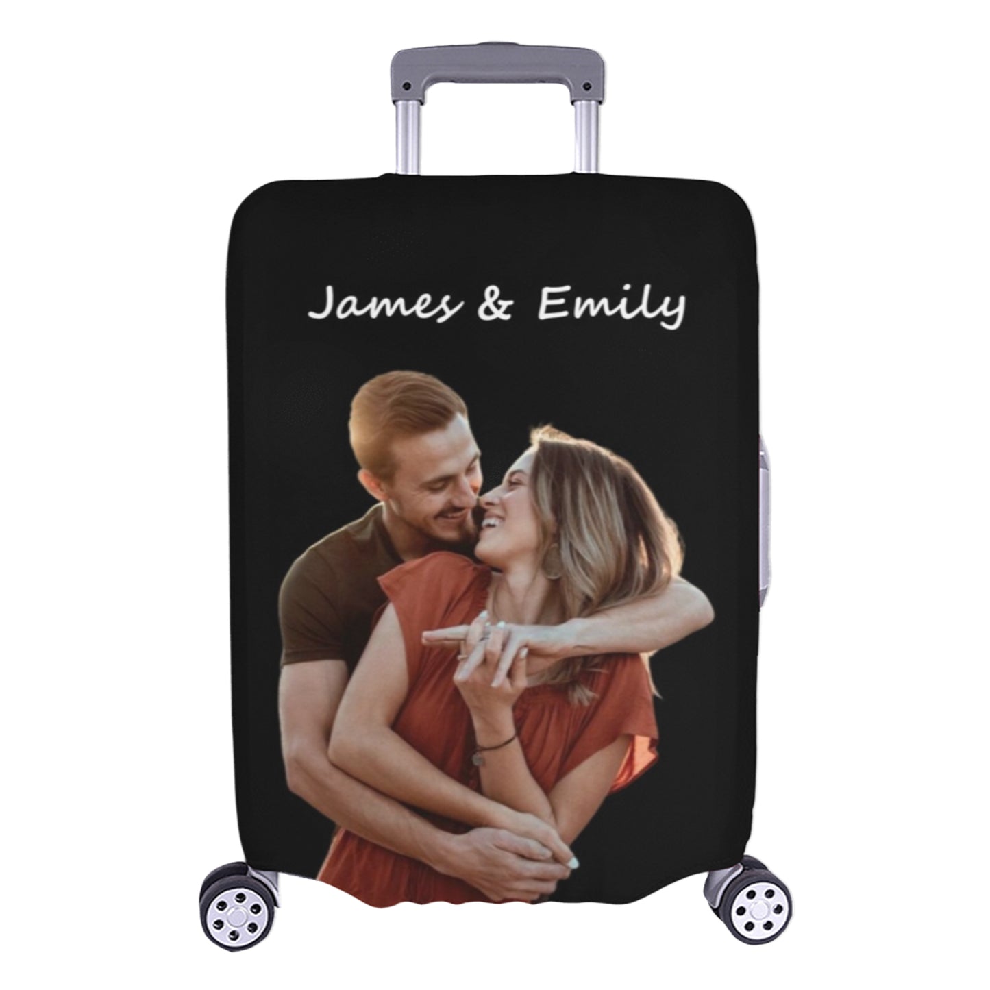Personalized Photo & Name Luggage Cover| Custom Funny Photo Suitcase Cover for Travel Lovers
