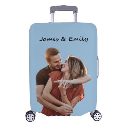 Personalized Photo & Name Luggage Cover| Custom Funny Photo Suitcase Cover for Travel Lovers