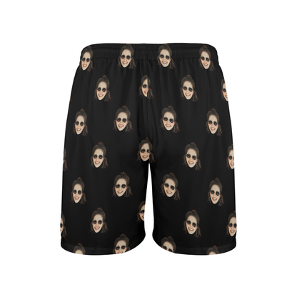 Custom Face Multi Color Beach Shorts | Personalized Photo Men's Elastic Swim Trunks For Wedding/Bachelor Party