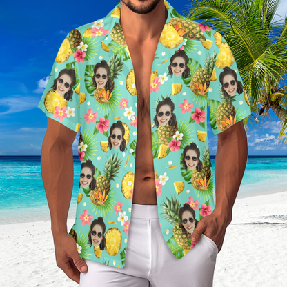 Custom Face Pineapple Hawaiian Shirt | Personalized Tropical Aloha Shirt For Summer Vacation