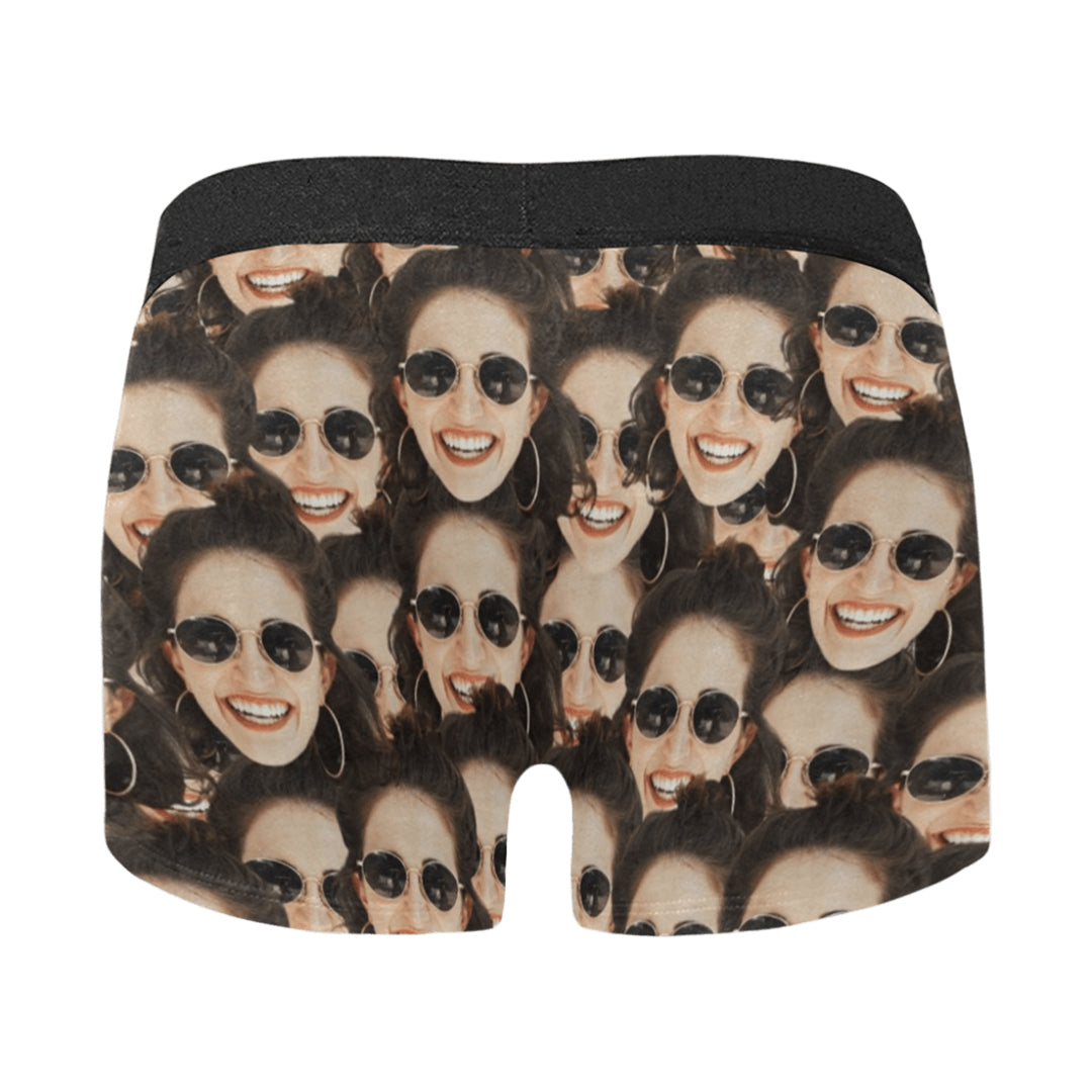 Custom Funny Dense Face Underwear | Personalized Photo Men's Boxer Briefs Valentine's Day Gift