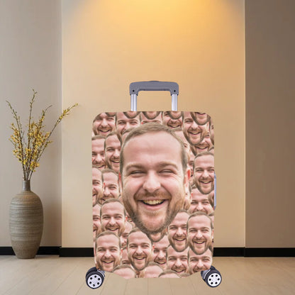 Personalized Funny Big Dense Face Luggage Cover | Customized Protective Print Suitcase Cover Prank Gifts for Him&Her