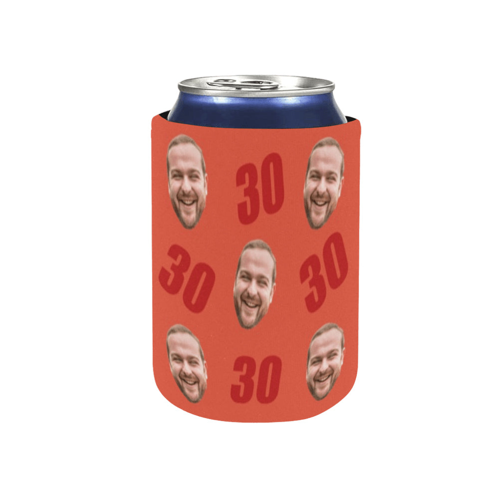 Personalized Face&Age Can Cooler | Custom Neoprene Koozies Non Slip for Beer Cans&Bottles Funny Birthday Party Favors