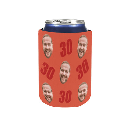 Personalized Face&Age Can Cooler | Custom Neoprene Koozies Non Slip for Beer Cans&Bottles Funny Birthday Party Favors