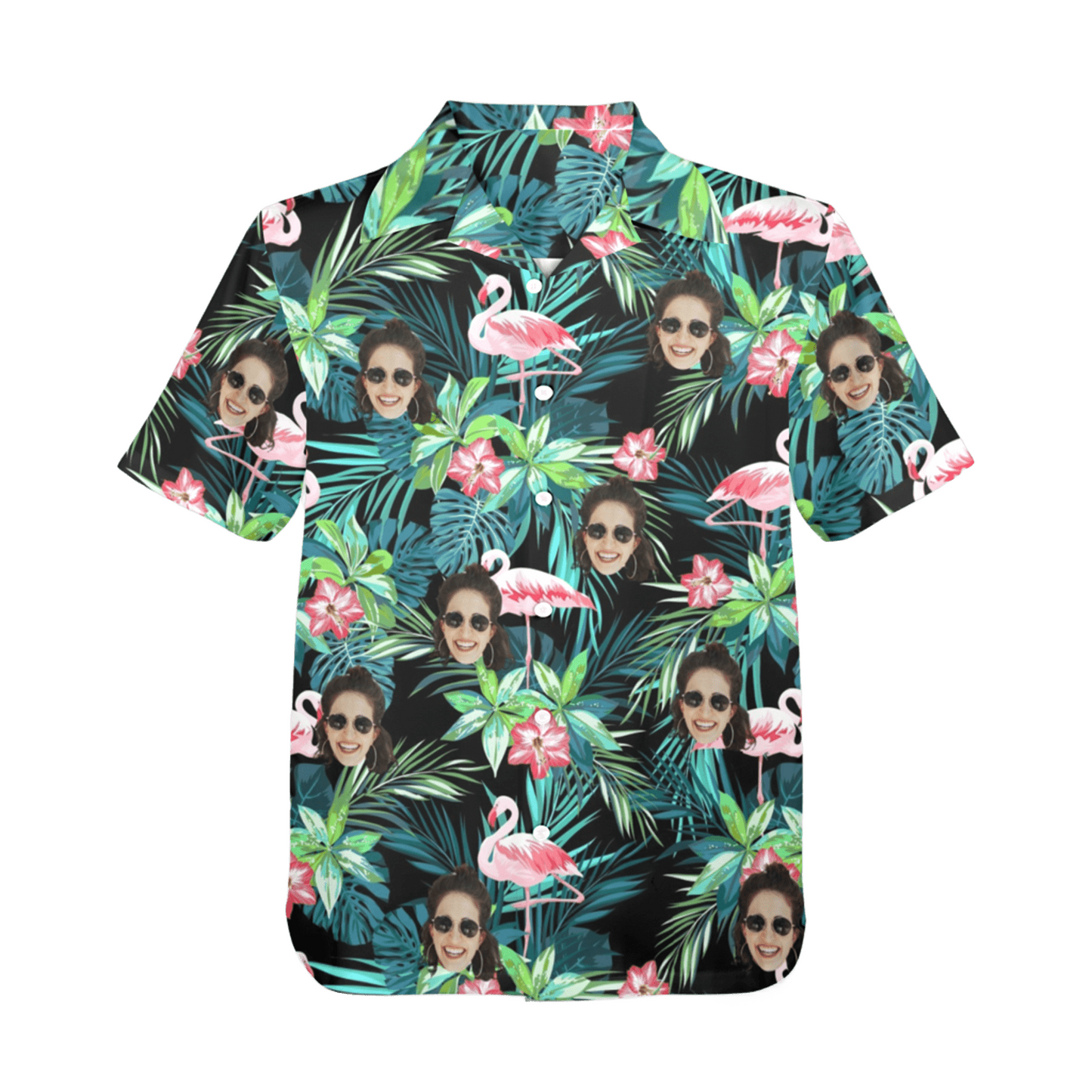 Custom Face Flamingo Hawaiian Shirt | Personalized Tropical Aloha Shirt for Men & Women