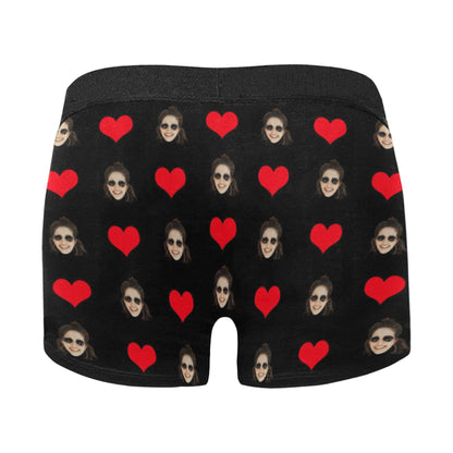 Custom I Love My Wife Face Underwear | Personalized Photo Men's Boxer Briefs For Birthday Gifts